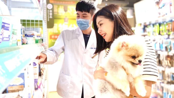 9223 圖為寵物營養師提供飼主購買保健品諮詢