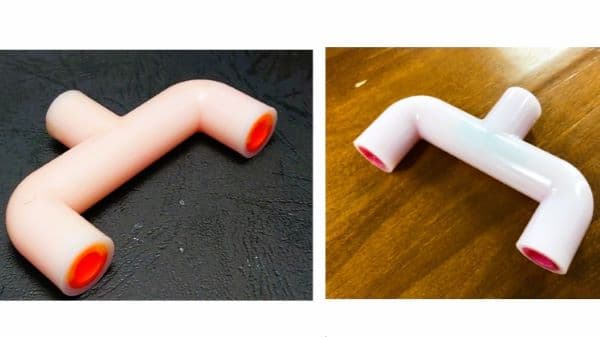 鹽芯技術製作的三通管。