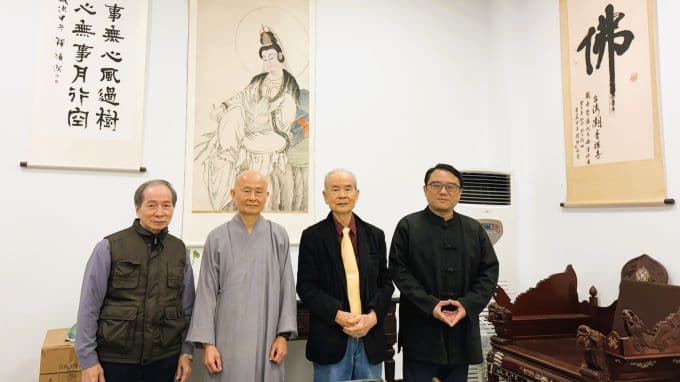 0225201 圖左起主持人熊琬教授、與談人釋心傳法師蔡耀明教授、吳永猛教授、陳復教授。