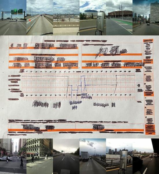 張力山，〈無題〉，1999-2015，紙本行車日誌、數位影像。