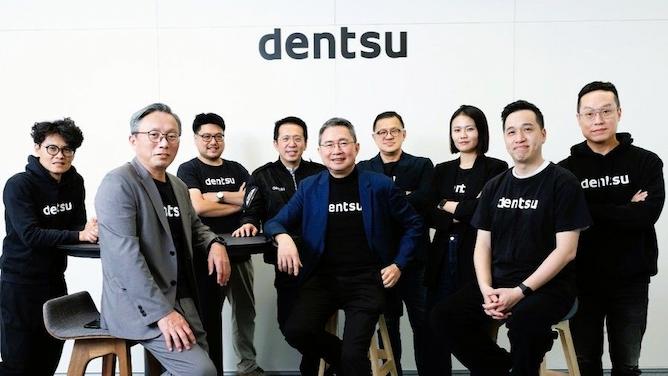 0202201 圖前排左起為電通媒體專業服務暨貝立德執行長盧炳勳、凱絡媒體台灣董事總經理盧人瑞、安布思沛台灣董事總經理劉家豪與電通媒體事業群 dentsu AI Media 團隊成員合影