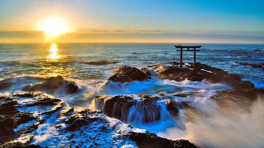 大洗磯前神社：矗立太平洋波濤中的幻想「神磯鳥居」