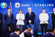 手機直連衛星 菲環球電信東南亞首推 環球電信與星鏈手機直連衛星服務合作協議簽署儀式。菲律賓總統費小費迪南德.馬可仕親臨見證。這項服務為東南亞首例。